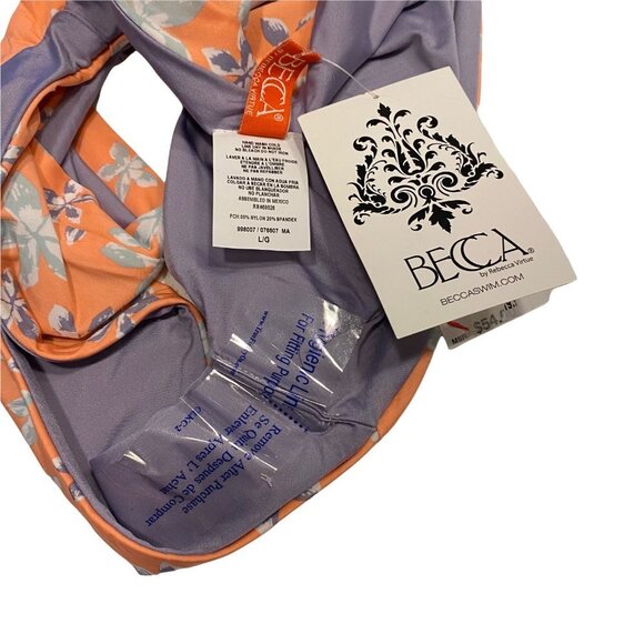 Becca French Cut Hi Leg Floral Bikini Swim Bottoms NEW Size L - Picture 10 of 11